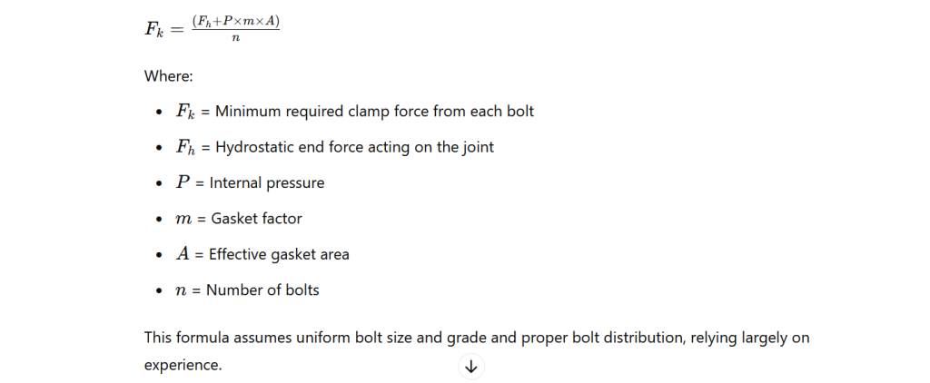 minimum bolt clamping force joint formula